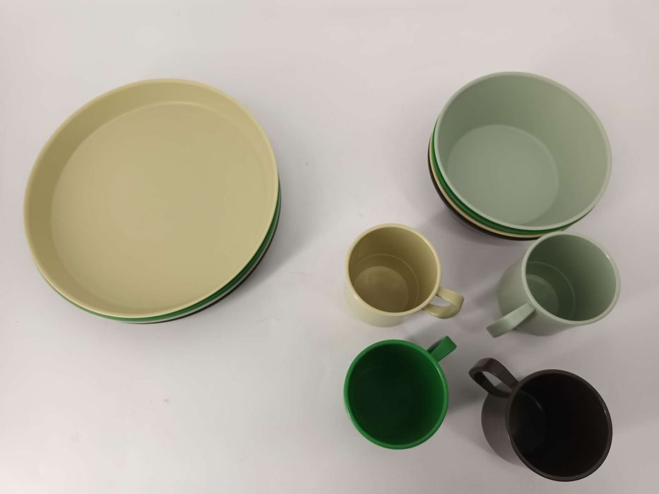 Greentainer Plastikowe, niezniszczalne zestawy zastawy stołowej, 12CS