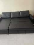 Sofá chaise longue preto