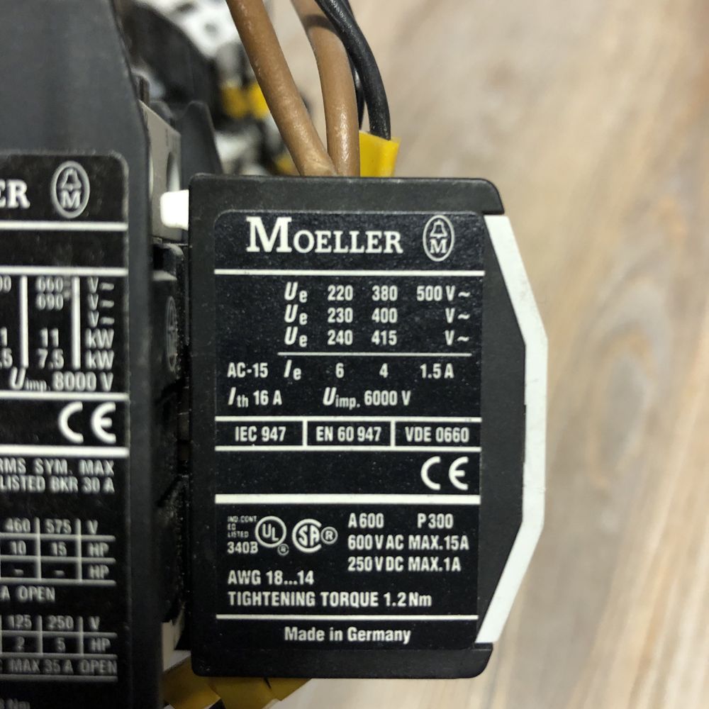 Stycznik Moeller 20A 3P - model DIL 00 M + blok styków 20 DIL, cewka