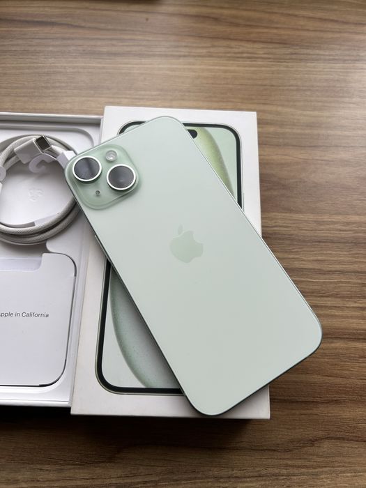 Iphone 15 128GB Green/Komplet*Bez Rat*Wolna Sprzedaż/Bat87%!
