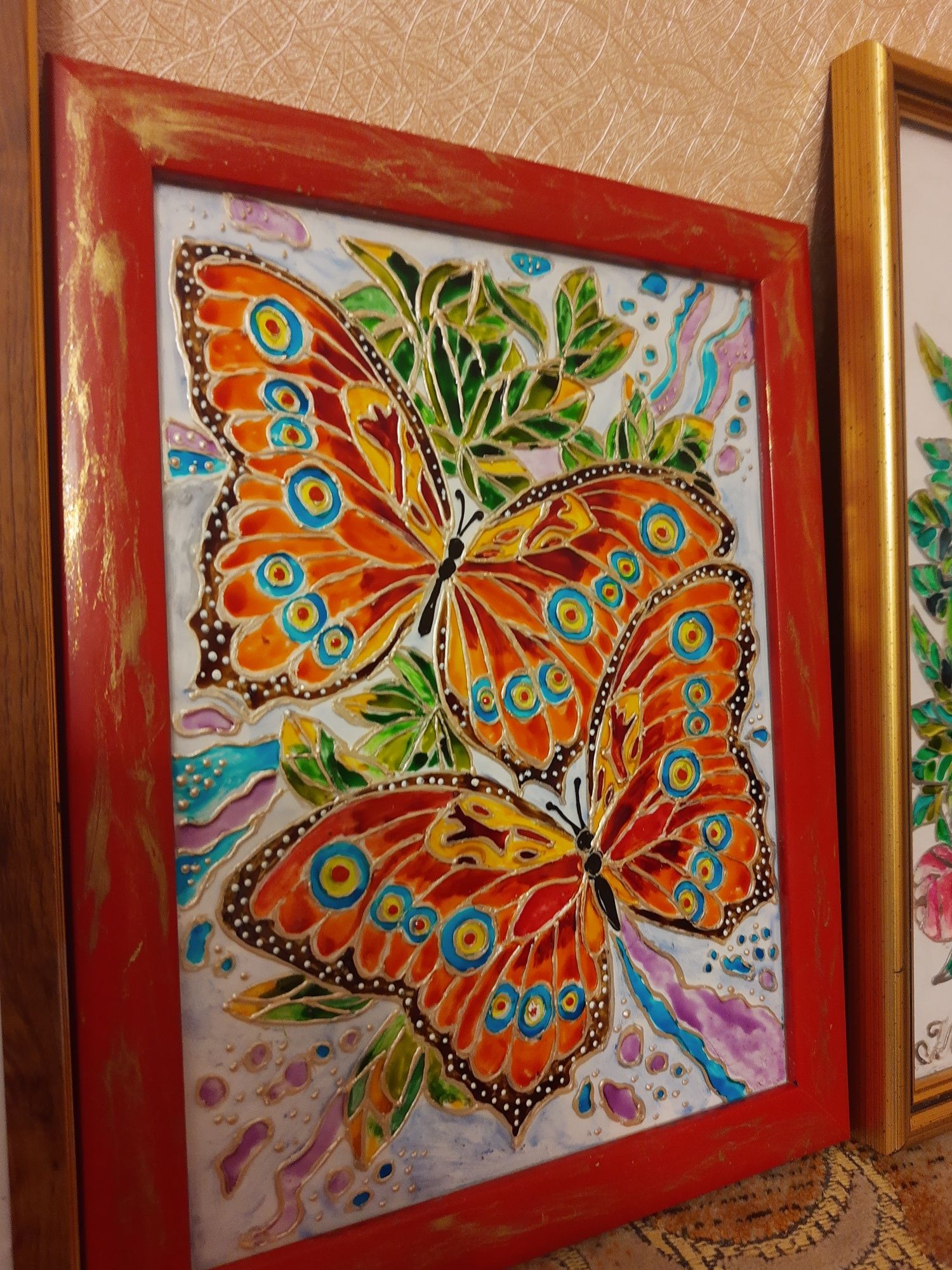 Вітражна картина "Метелики"