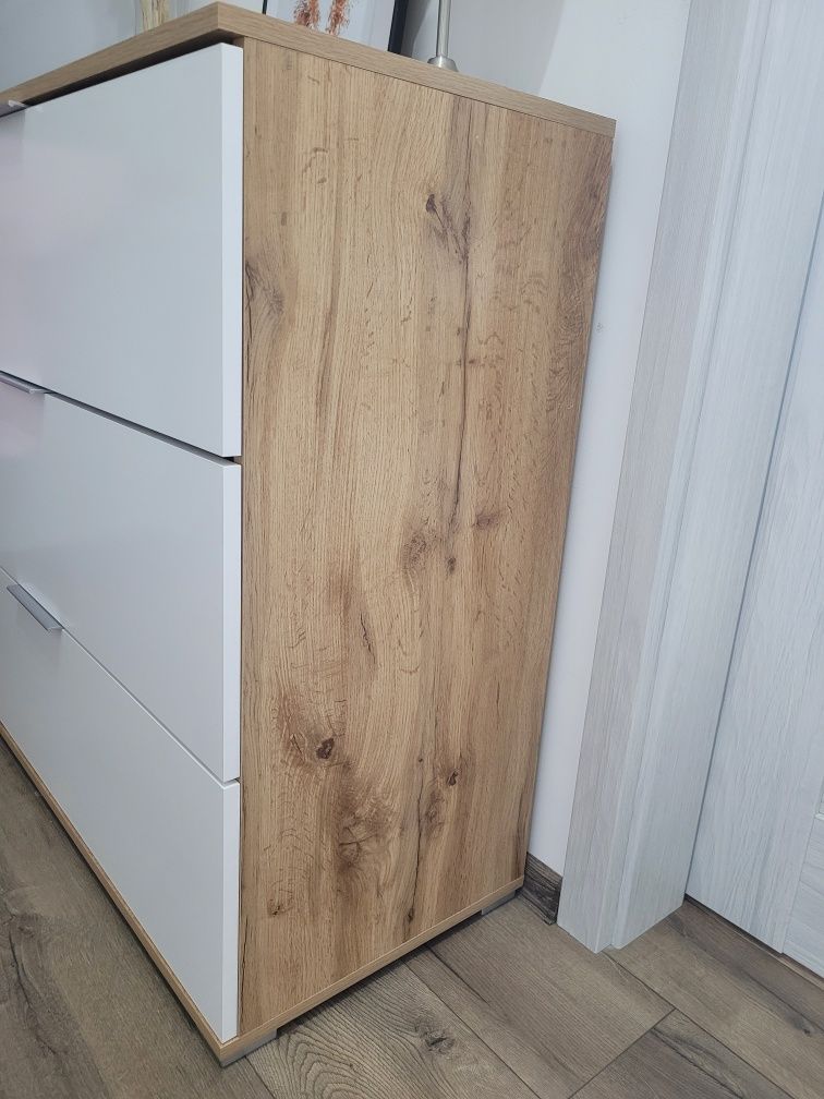 Komoda BRW Zele 95cm szuflady dąb wotan biały