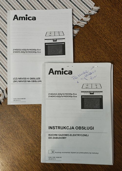 KUCHNIA gazowo-elektryczna do zabudowy Amica