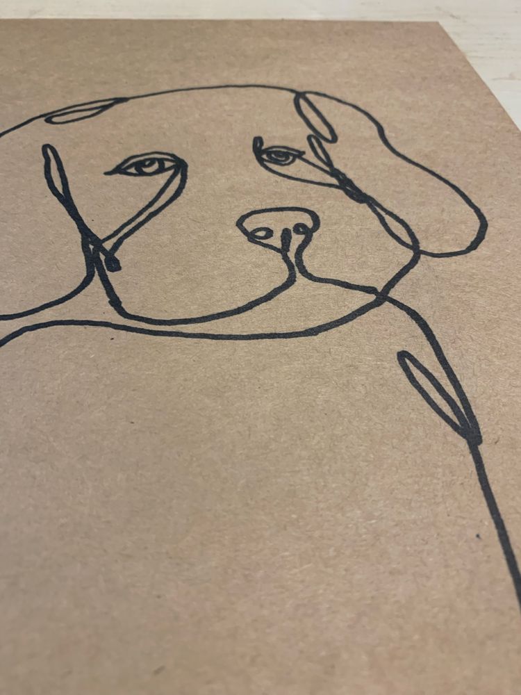 Obraz rysunek grafika pies piesek good boi beagle bigiel line art deco