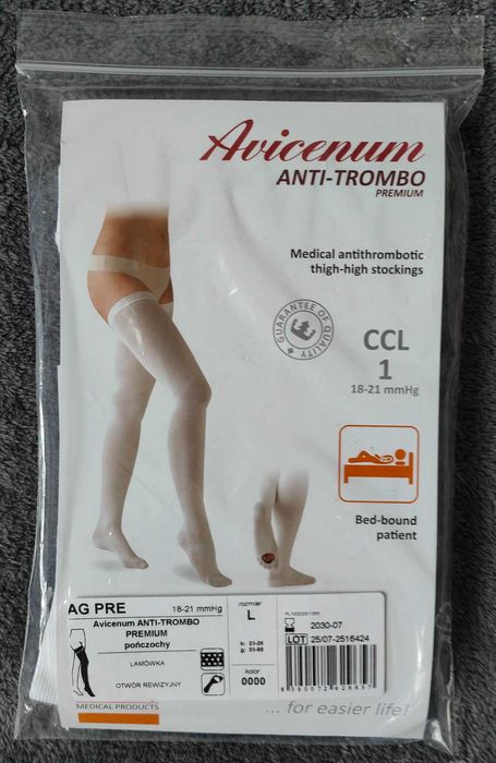Nowe pończochy uciskowe kompresyjne, pooperacyjne - rozmiar L