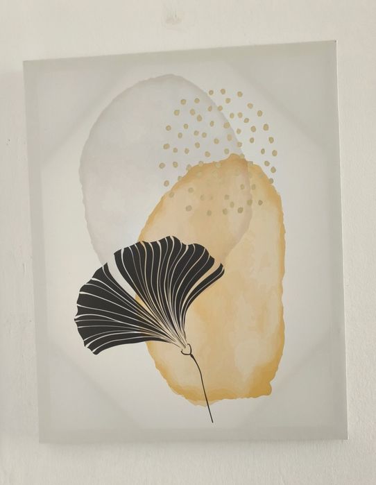 Obrazy 2 szt (reprodukcje) na płótnie 'liście gingko'