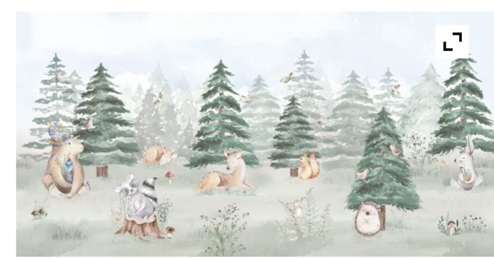 Tapeta leśna, leśne zwierzęta, przyjaciele yokodesign 1 bryt