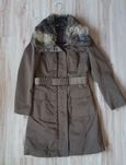 Płaszcz brązowy, khaki, kurtka zimowa, Reserved rozm. 34 XS