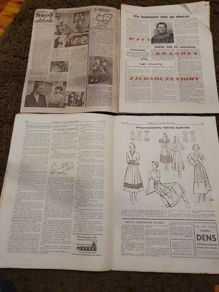 Dwa egzemplarze tygodnika Przyjaciółka, rok 1948