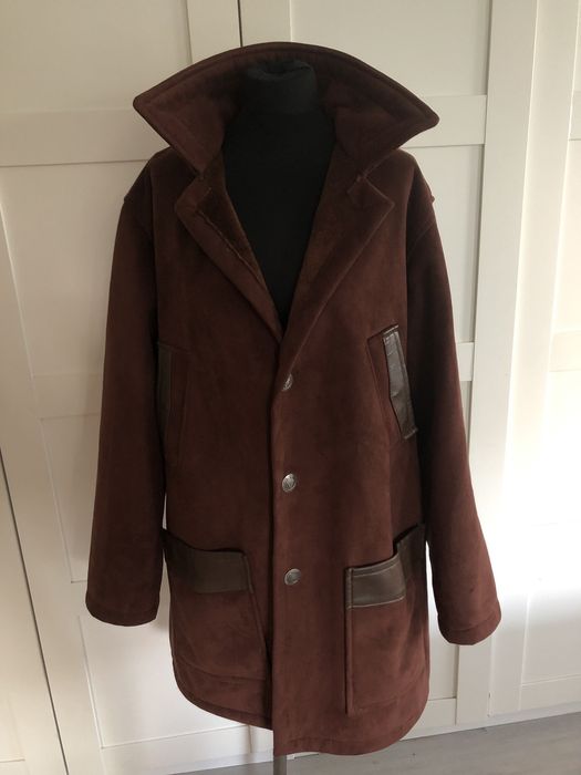 Włoski płaszcz damski skórzany rozm L-XL