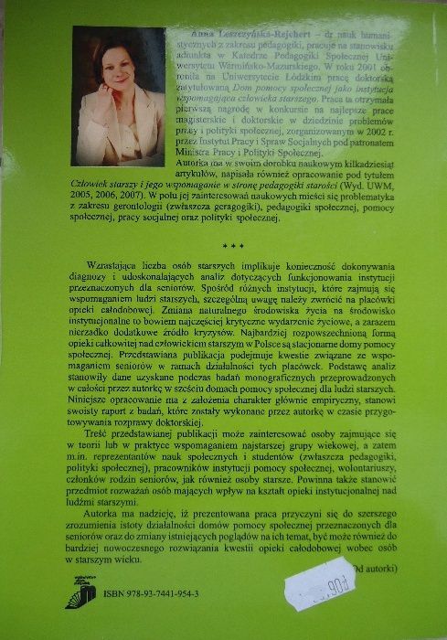 "Wspomaganie osób starszych w domach pomocy społecznej" A. Leszczyńska
