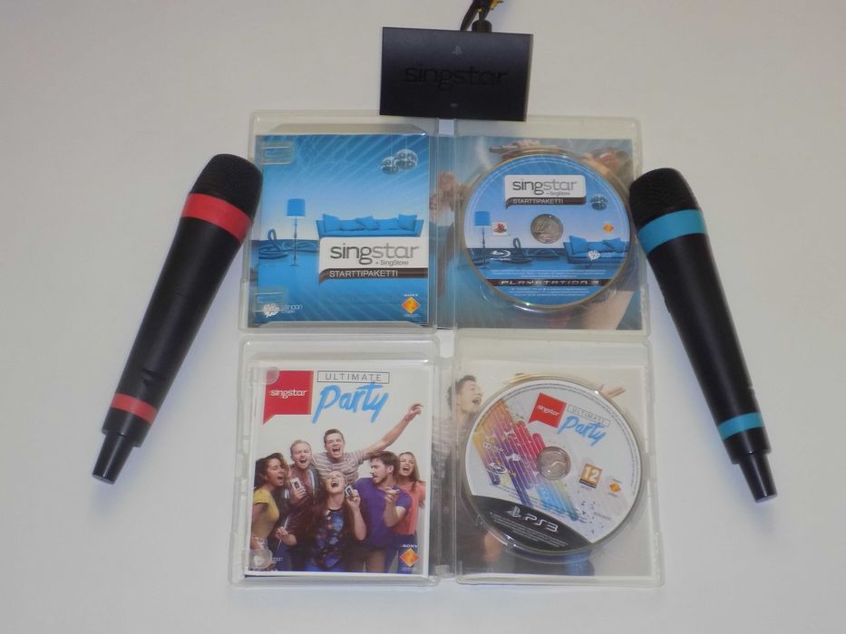 PS3 : Mikrofony  SINGSTAR +  dwie gry ( ładny stan )