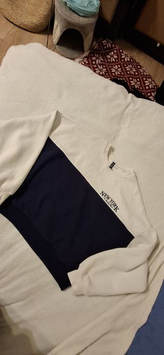 Bluza damska biało-granatowa rozm.M