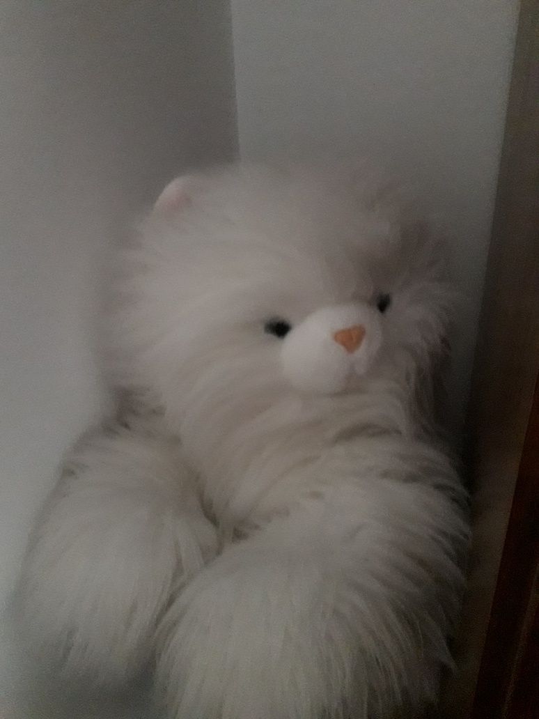 Peluche gato branco grande