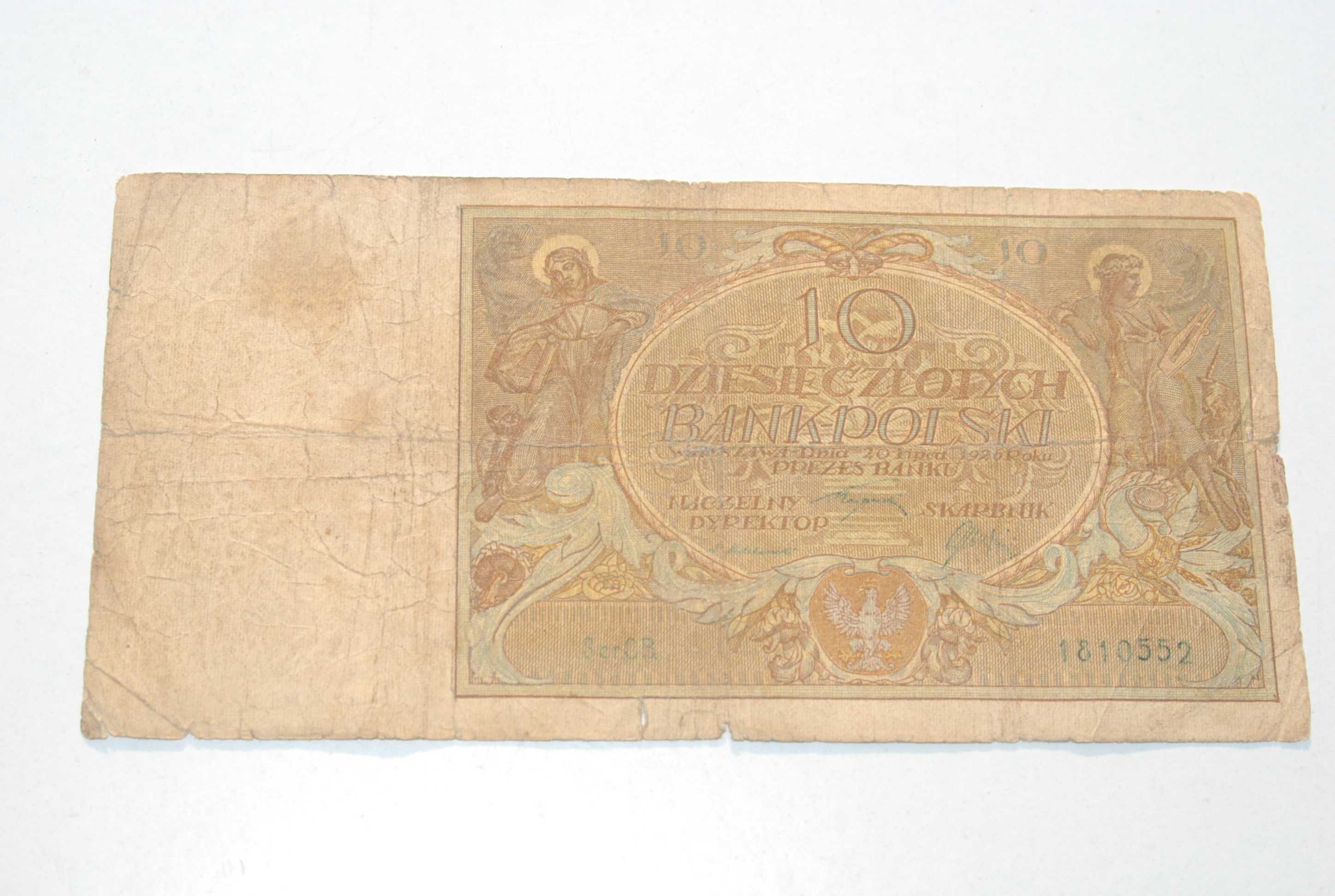 Stary banknot 10 złotych 1926 antyk unikat rzadki