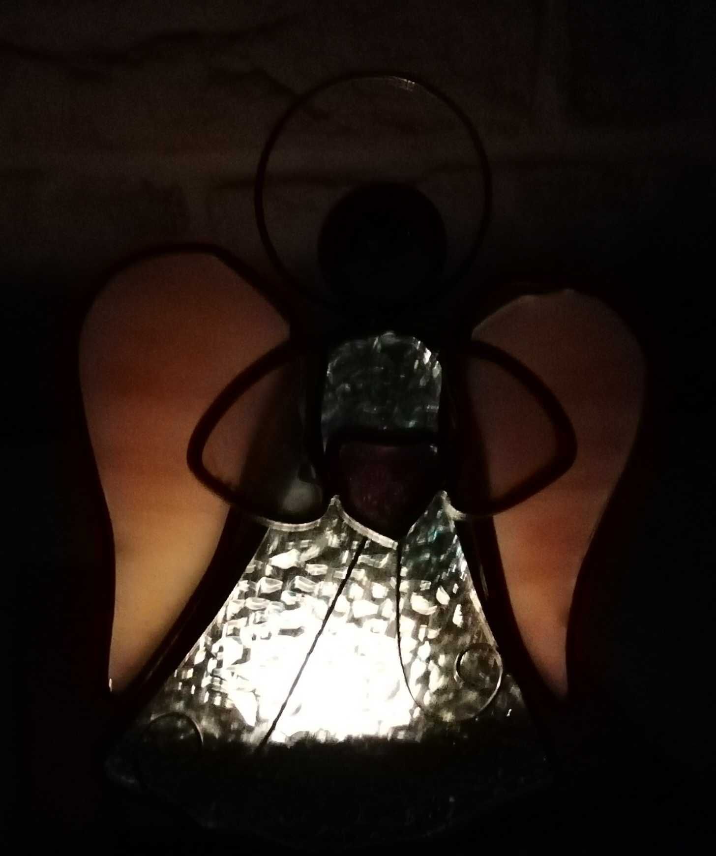 Lampion witrażowy osłona na tealighty świece Anioł