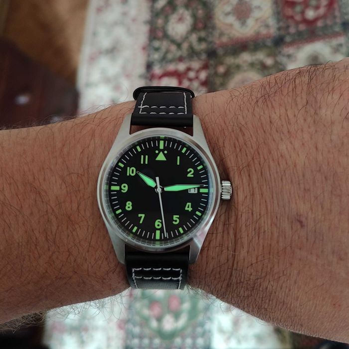 Годинник  FLIEGER Pilot's Mark XX, ∅39мм, Seiko NH35, 200 м. Сапфір.