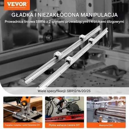 Zestaw prowadnic liniowych Prowadnica liniowa Szyna 2 x 1000 mm