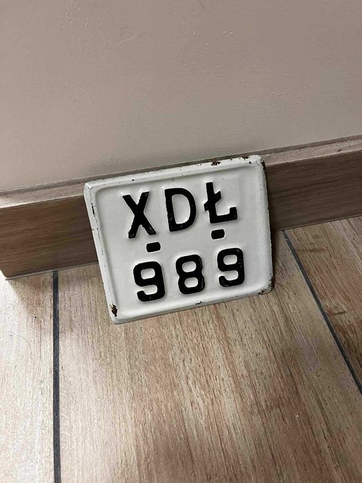 Stara tablica rejestracyjna motorower XDŁ stan bardzo dobry PRL