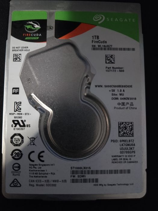 Жесткий диск 2,5 SATA HDD 1 TB SEAGATE