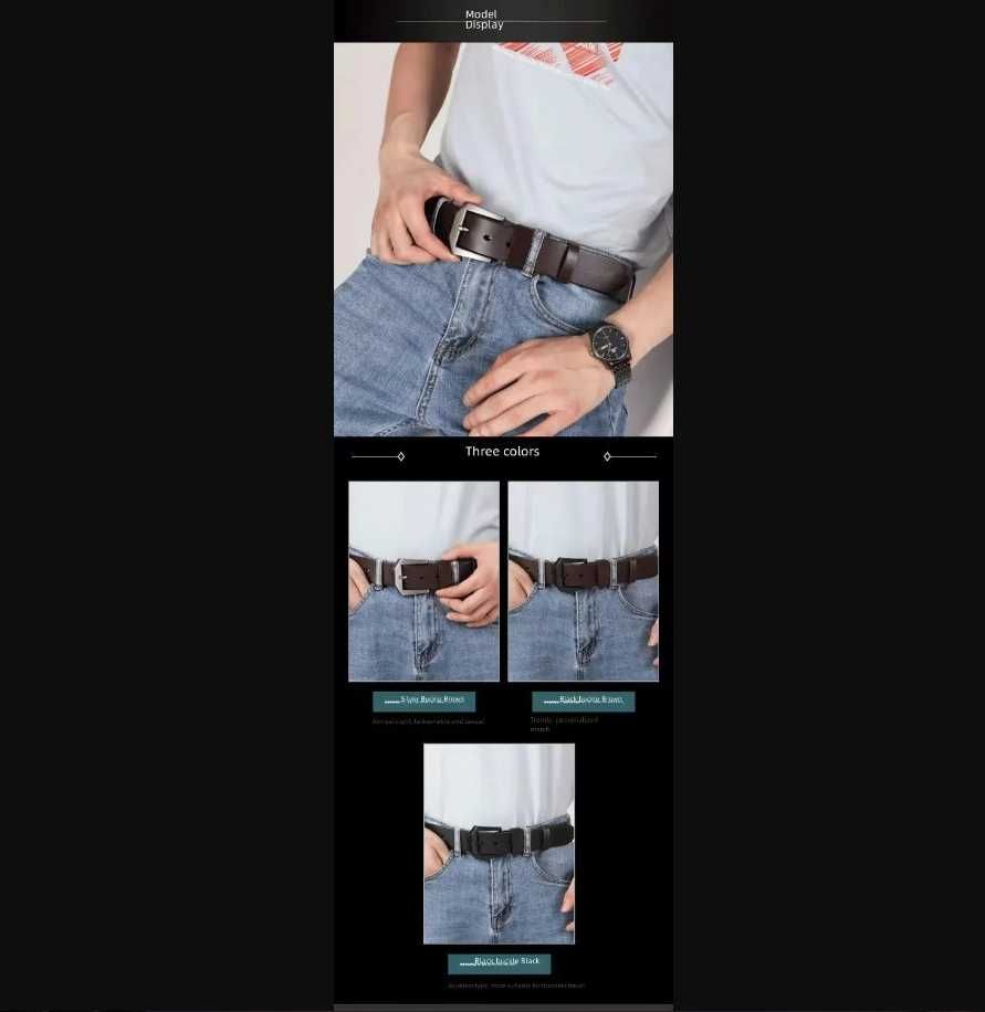 Мужской кожаный ремень( эко кожа) для джинсов.