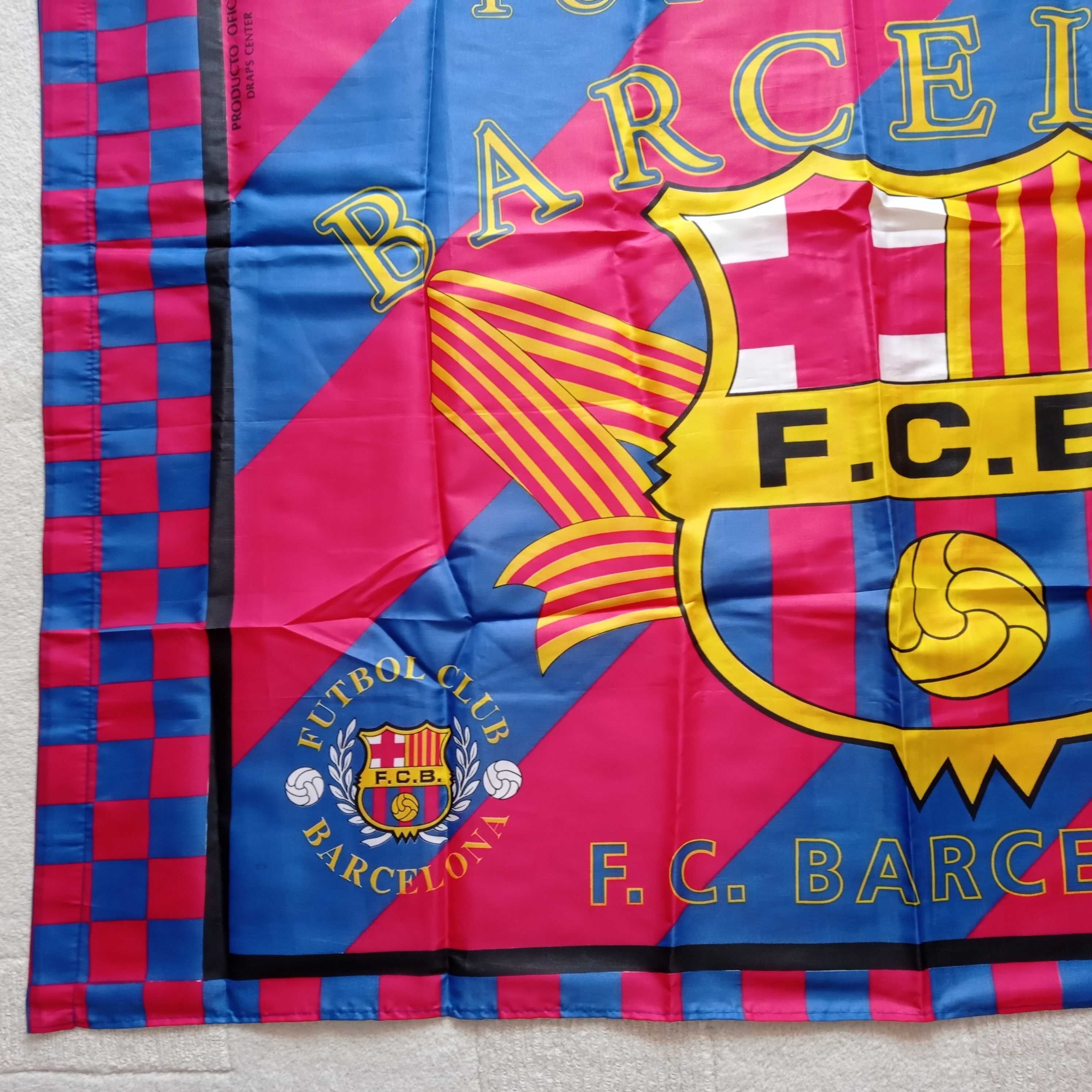 Wielka stara flaga FC Barcelona z oficjalnego sklepu Camp Nou 1992 rok
