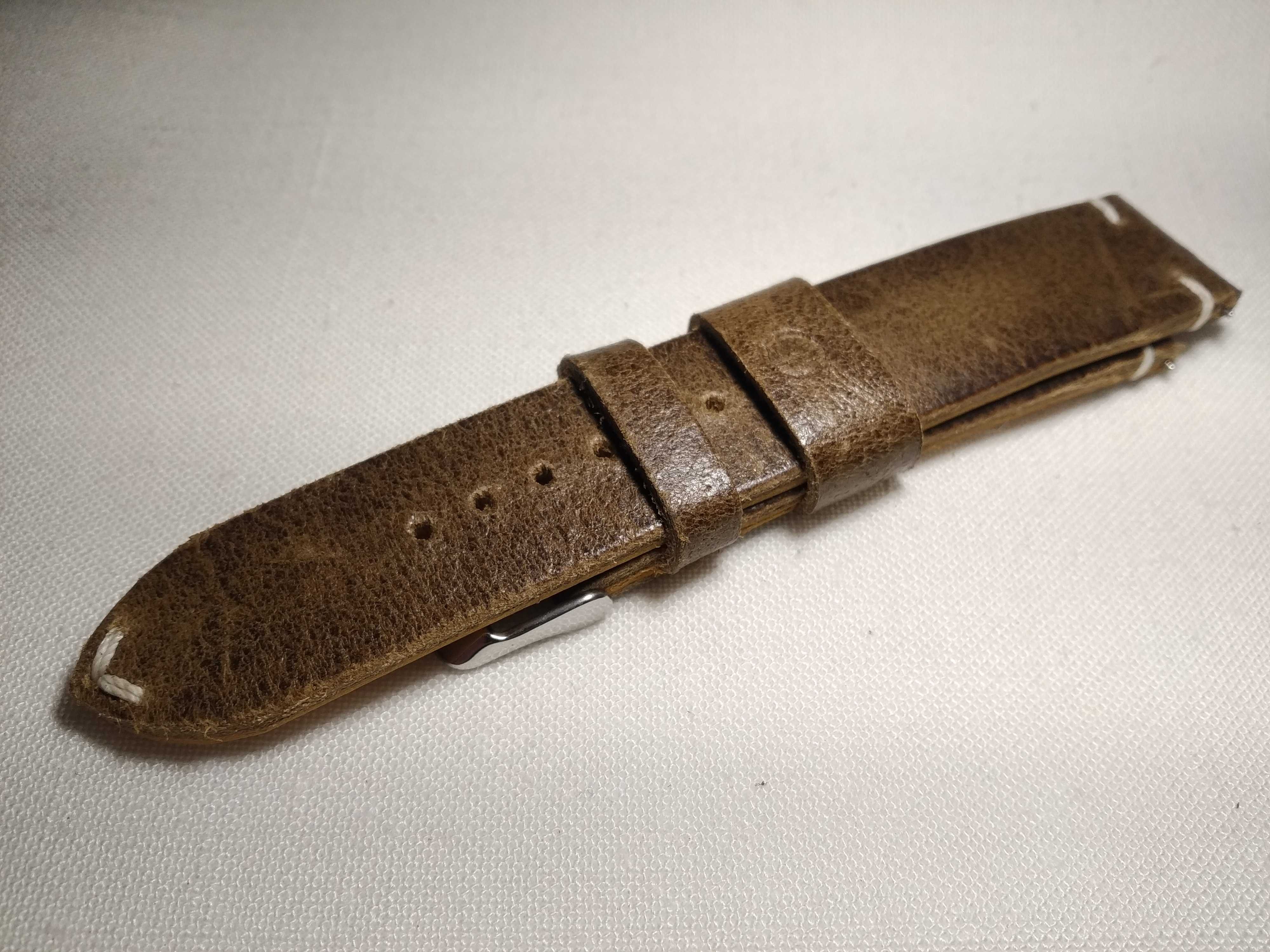 Pasek skórzany do zegarka 20 mm skóra Full Grain , szybki montaż