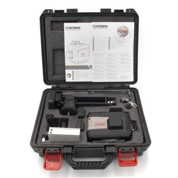 Лазерный уровень CROWN CT44091-R IMC/4D/16 лучей/зеленый/2АКБ/+кейс/Г3