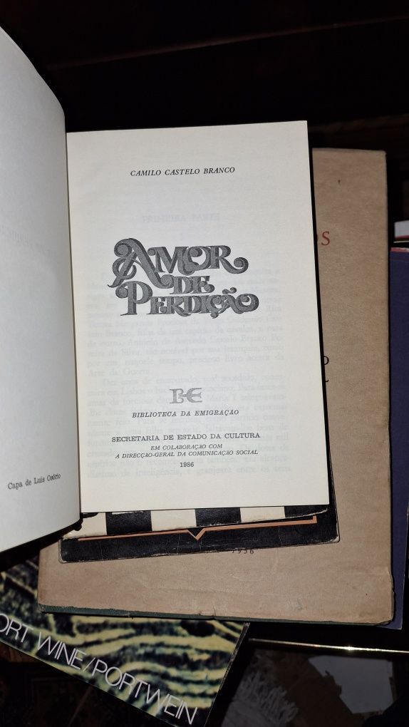 Amor de Perdição camilo Castelo Branco edicao emigração