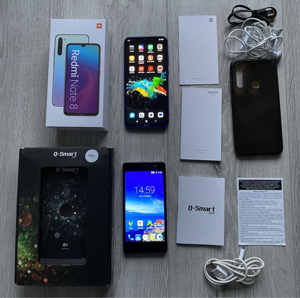 Redmi Note 8 oraz myPhone Q-Smart Elite.