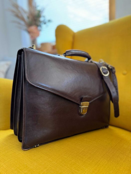 Męska aktówka skórzana, WITTCHEN Arizona, teczka, brązowa