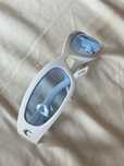 Białe okulary white sunglasses niebieskie szkła blue 2000s