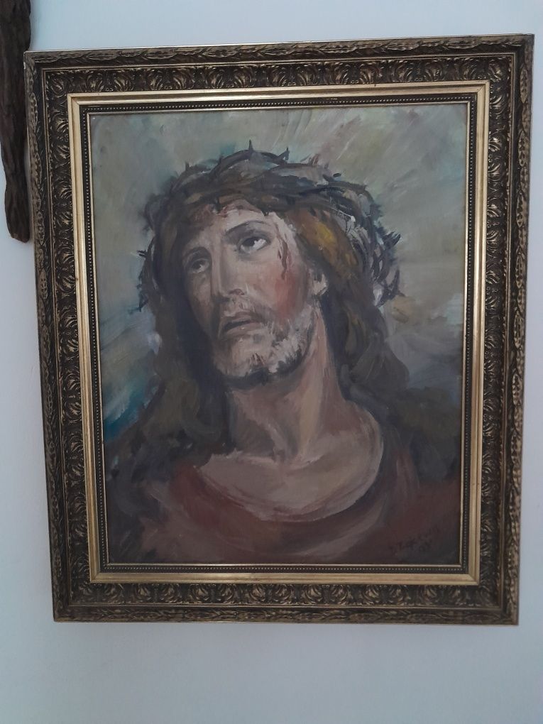 Obraz Jezusa Chrystusa  pasja w ramie malowany