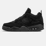 Мужские кроссовки Nike Air Jordan 4 Cat Full Black. Размеры 40-46