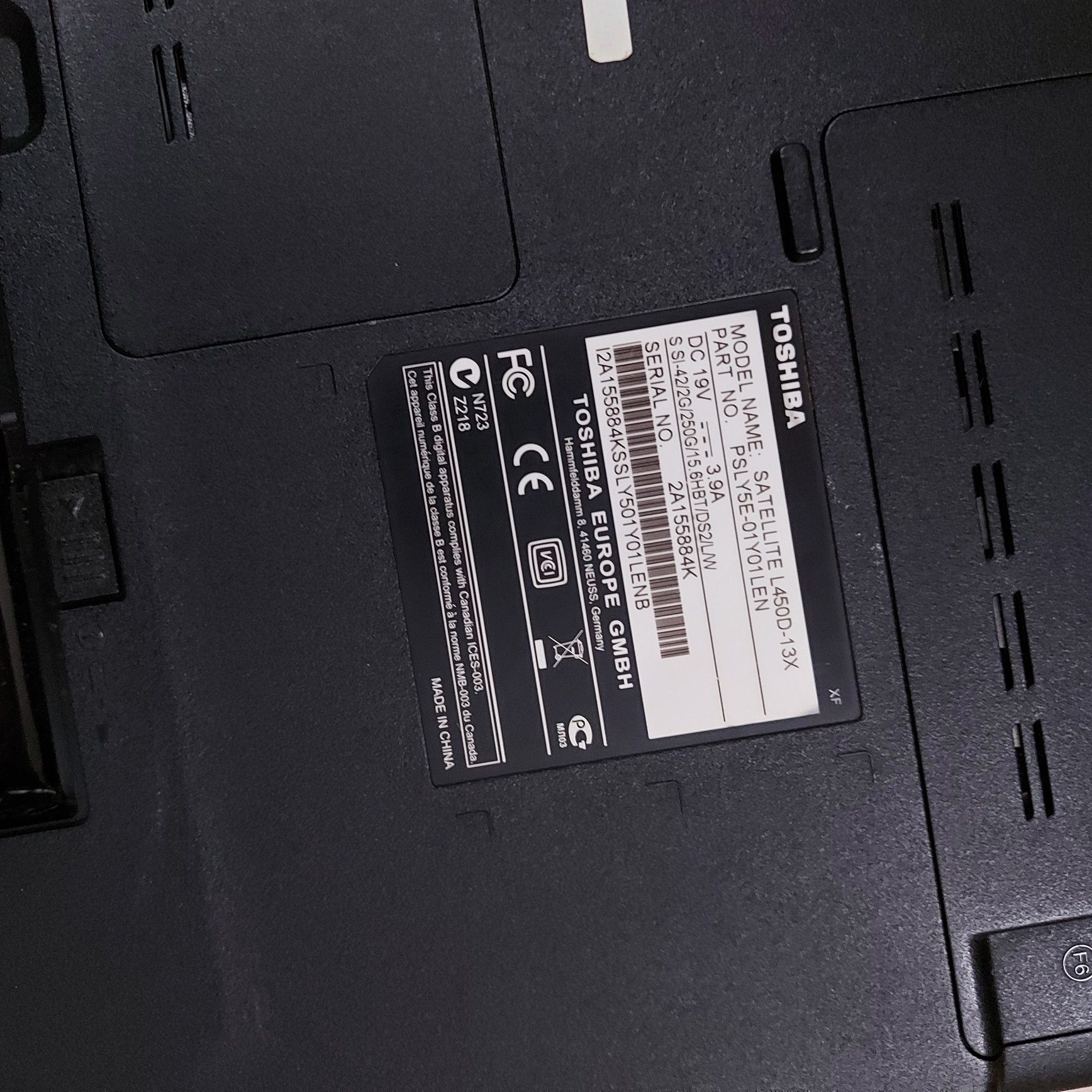 2 ноутбуки з Європи Toshiba Sattelite L450- 13J i 13X на запчастини.