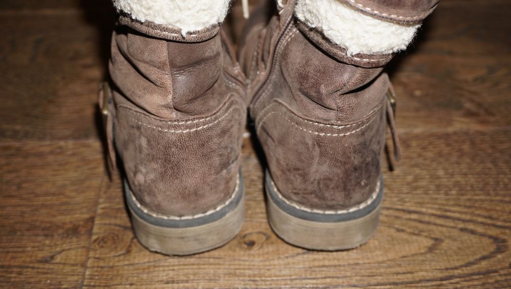 Skórzane buty półbuty trzewiki zimowe rozm. 32 wkładka 20,5 cm