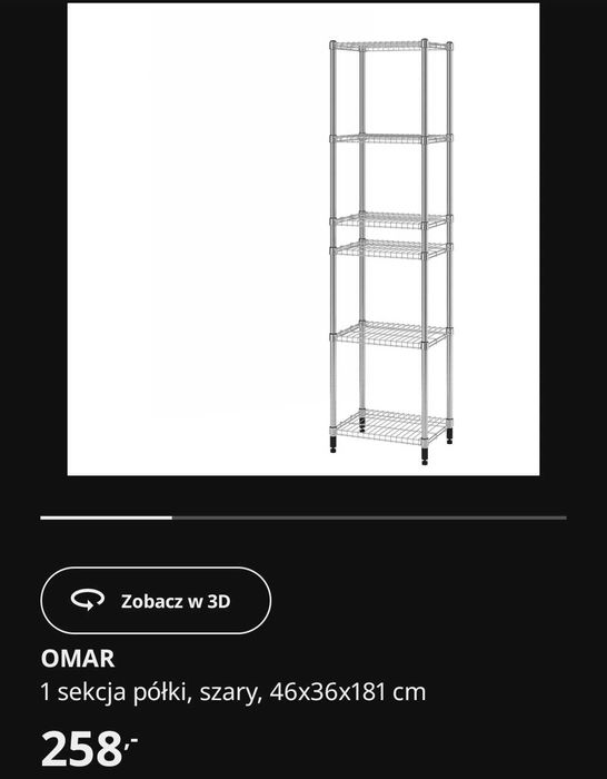 Ikea OMAR sekcje wysoka + niska