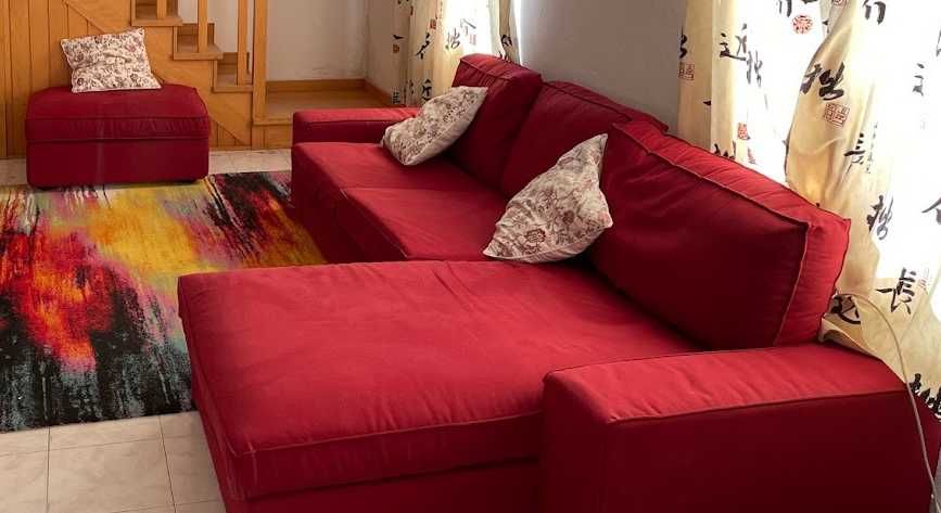 Soka Kivik ikea 3 lugares c/ chaise long + pufe