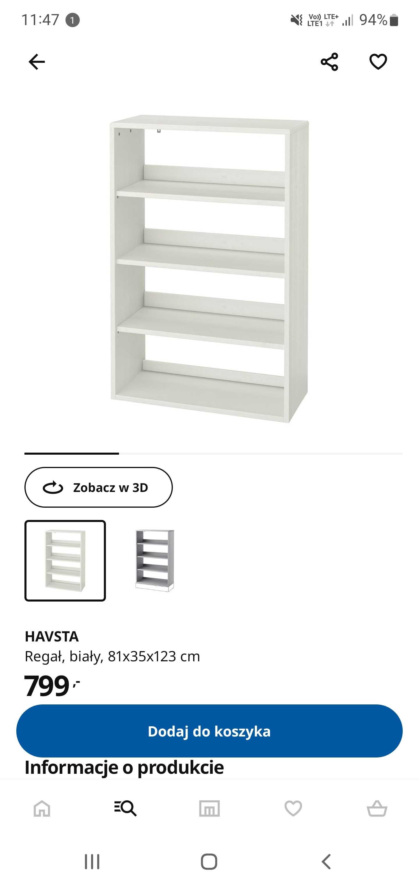 Nadstawka IKEA Havsta