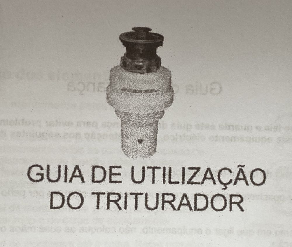 Triturador resíduos orgânicos lavatório/ bancada cozinha