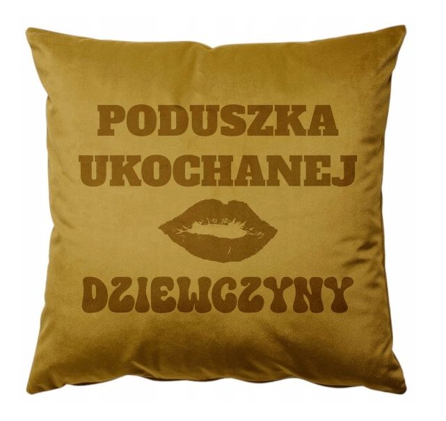 Welurowa poszewka z poduszką 40x40  Poduszka Ukochanej Dziewczyny
