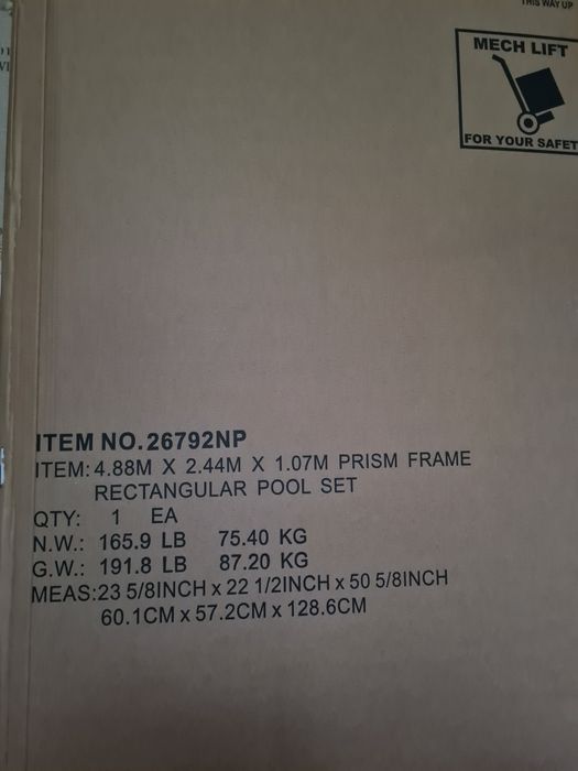 Каркасний басейн Intex 488 x 244 x 107 см