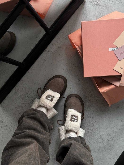 Черевики Miu Miu Boots Khaki Brown / Черевики Міу Міу Бутс коричневі