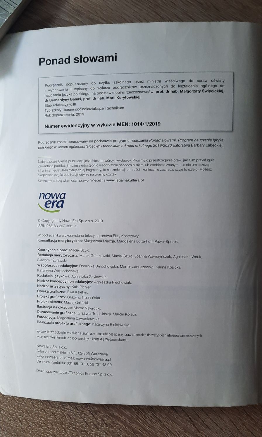 Ponad słowami. Klasa 1 Liceum i Technikum. Część 1