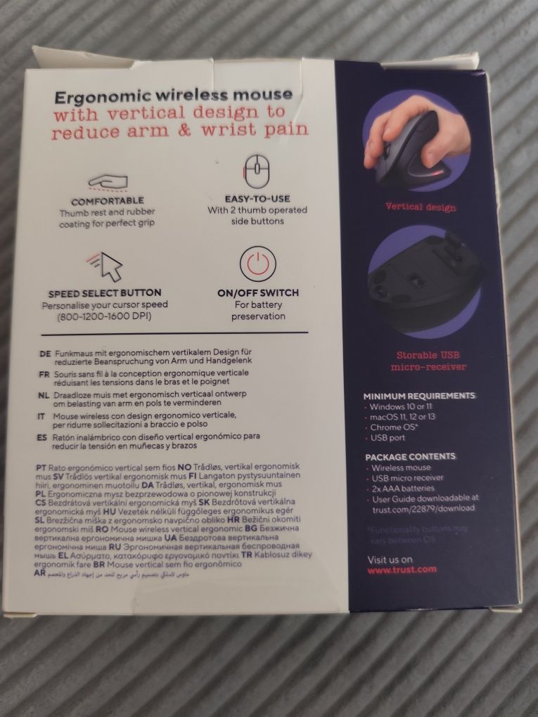 Myszka bezprzewodowa Trust Verto sensor optyczny