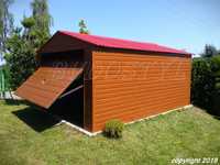 Garaż, garaże blaszane - imitacja drewna 3x5 typowy