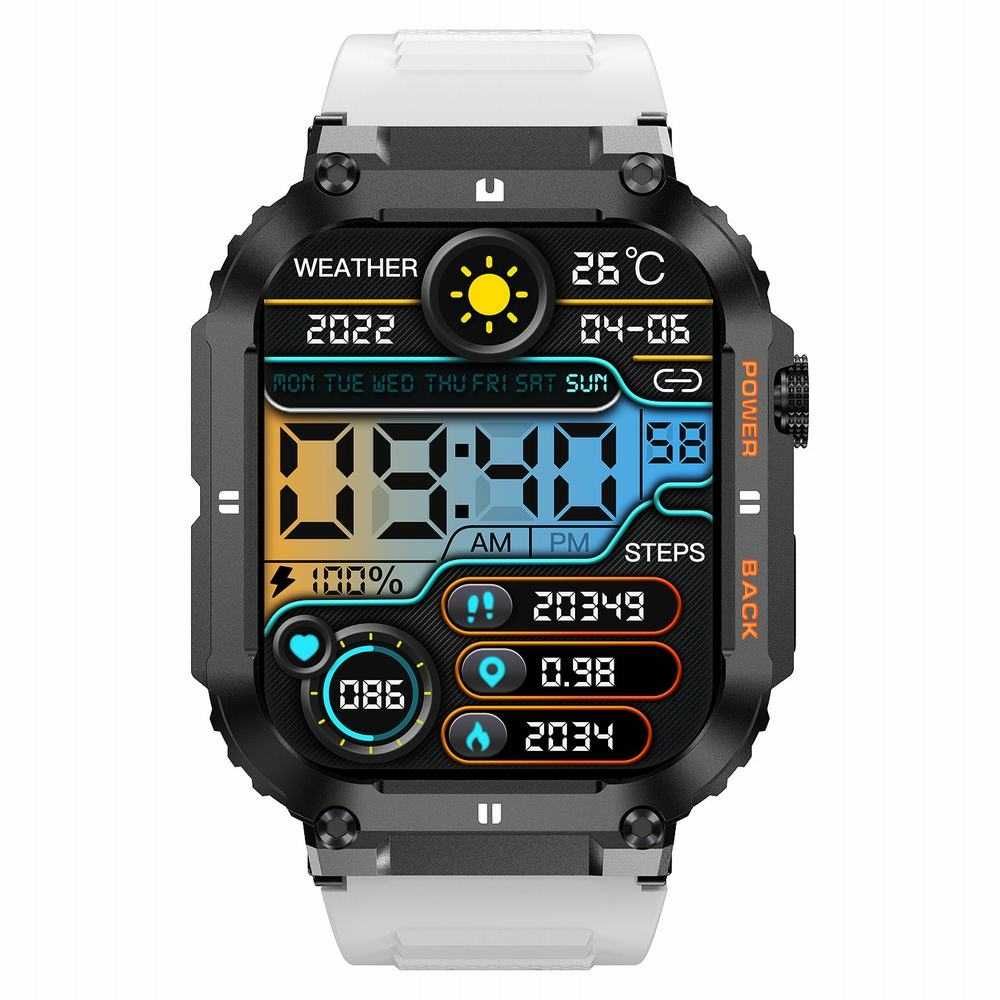 SMARTWATCH GRAVITY GT6-8 Czarny - biały Pasek Silikonowy