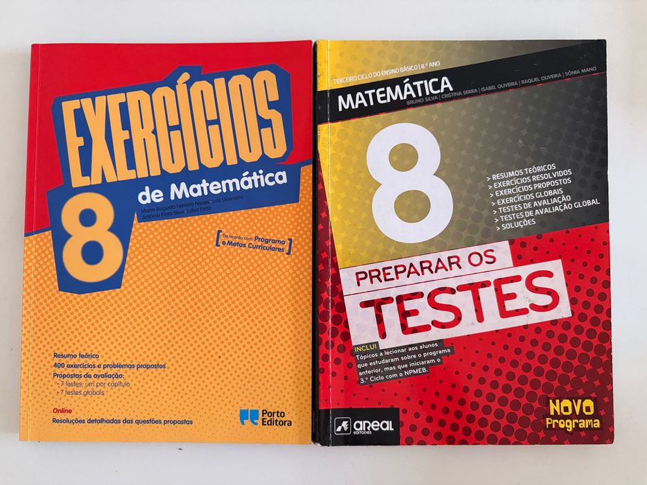 Manuais, Cadernos e livros de Exercícios - 8.º Ano