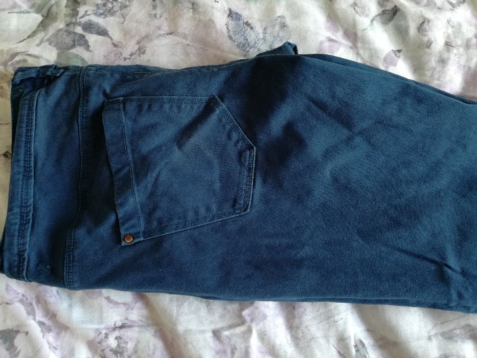 Spodnie niebieskie granatowe bawełniane bawełna S M