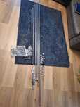 Karnisz srebrny chromowany na żabki przelotki 140/200/220 cm